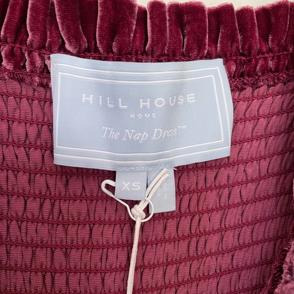 NWT Hill House Ellie Nap Dress Burgundy Silk Blend Velvet Size XS - Picture 5 of 9